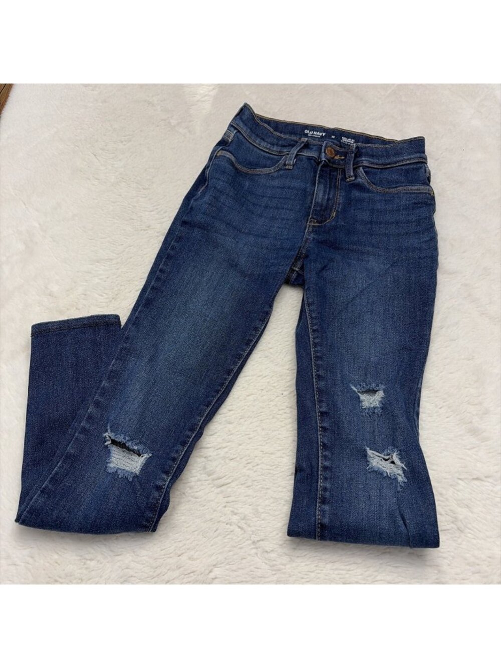 Old Navy 360 Stretch Ballerina Jeggings Distressed 12 Stretch